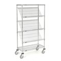 Global Industrial Container Truck, Chrome Wire, 36L x 18W x 70H 239429